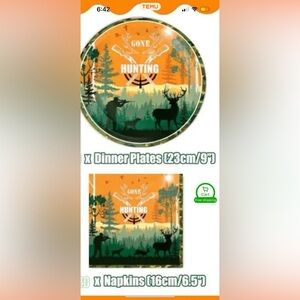 Hunting Theme Dinner Plates and Napkins Set